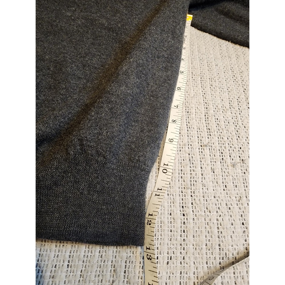 Brooks Brothers Saxon Wool V-Neck Sweater Charcoal Gray Heather Womens Medium - Picture 5 of 7